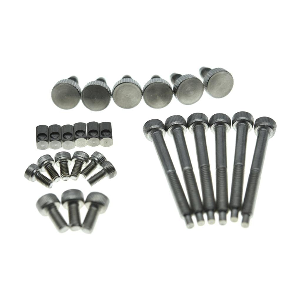 KAISH Whole Set Stainless Steel Tremolo Fine Tuner Screws String Insert Block Saddle Mounting Screws Locking Nut & String Lock Screws for FR