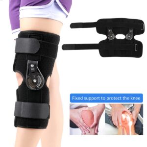 XJJY Adjustable Medical Knee Brace Postoperative Orthosis Knee Joint Support Ligament Sport Injury Orthopedic Splint After Surgery,Standard Style,M