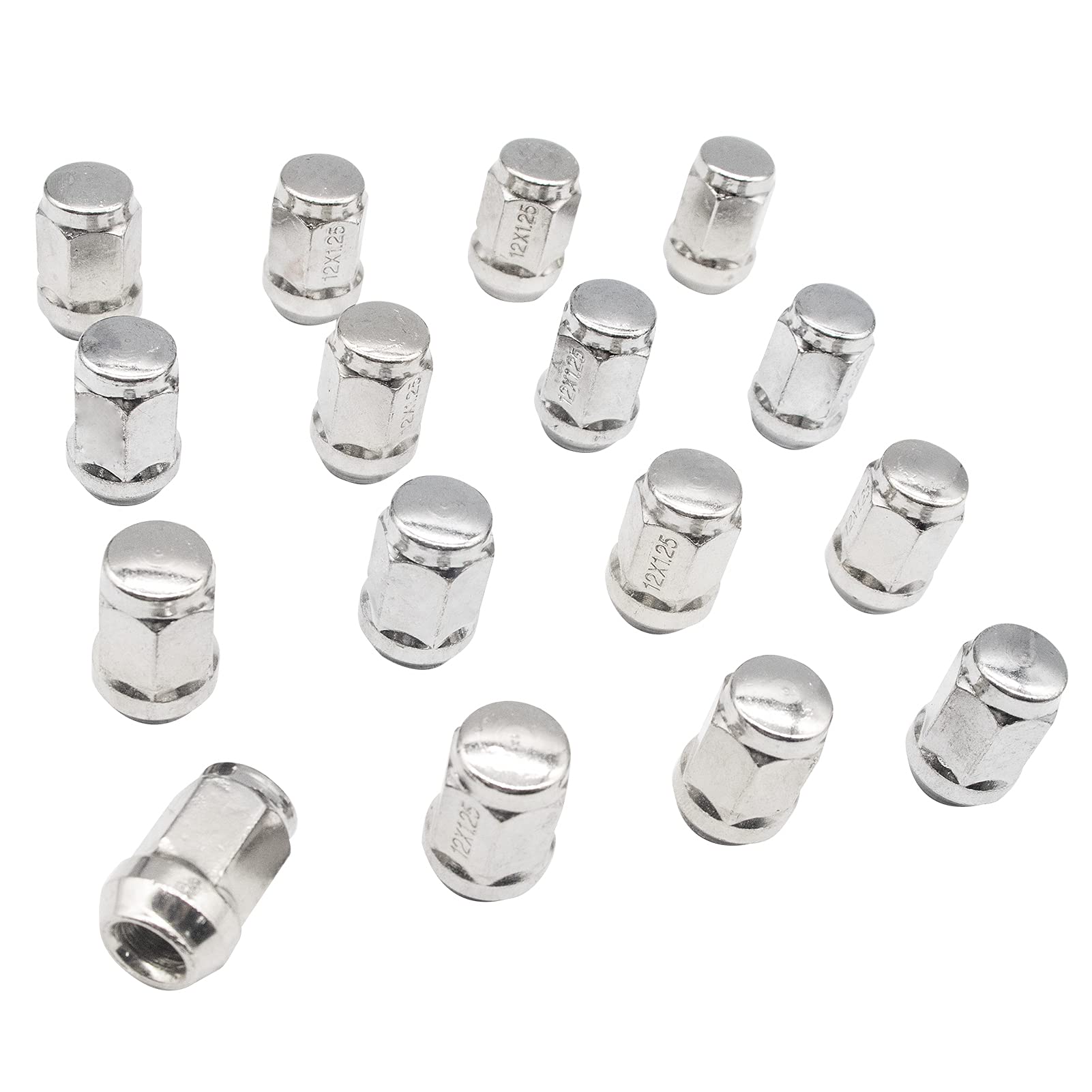 CartClan Golf Cart Chrome Lug Nuts, Suitable for Yamaha/GEM 12MMx1.25" Pack of 16