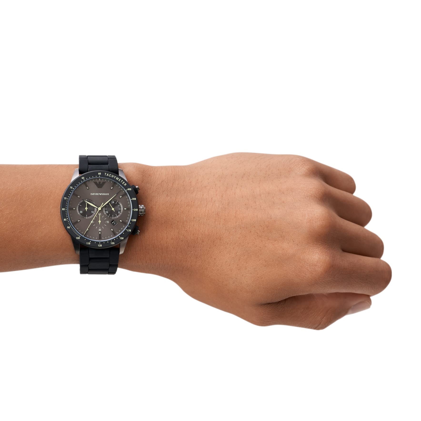 Emporio Armani Emporio Armani Chronograph Black Silicone Watch (Model: AR11410)