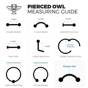 Pierced Owl 14 or 16GA G23 Implant Grade Titanium Prong Set Square Shaped CZ Crystal Internally Threaded Dermal Anchor Top (16GA (1.2mm))