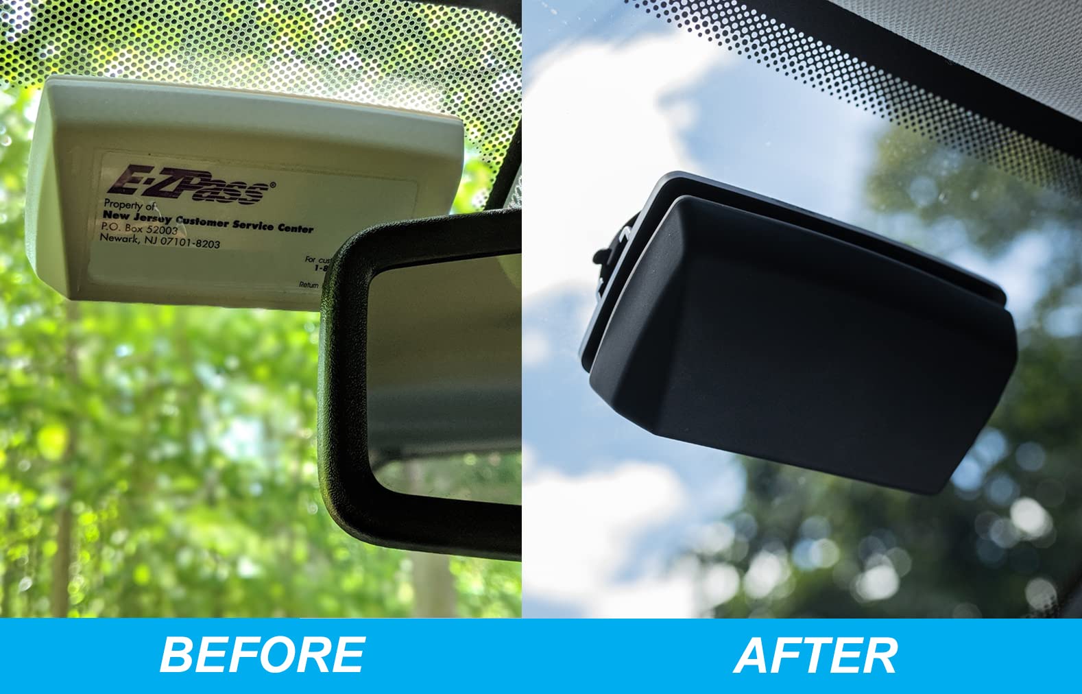 IoT Slash Silicone Skin + Plastic Holder with Strong Suction Cups: All-Black Look Inside & Outside Your Windshield with The Ultimate EZ Pass Cover/Holder (Fits EZ Pass Mini/iPass)