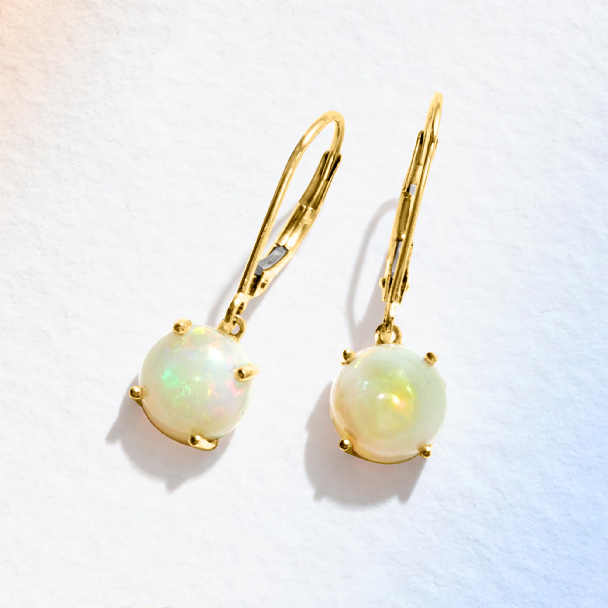 Ross-Simons Opal Drop Earrings in 14kt Yellow Gold