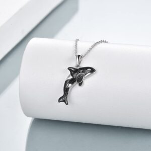 POPLYKE Sterling Silver Ocean Animal Killer Whale Necklace for Women Men Birthday jewelry Gifts