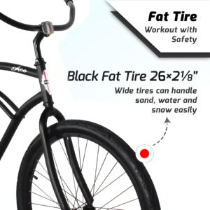 Tracer ACE 26" Beach Cruiser Bike Adult, 26 Inch Wheels, Steel Step Over or Step Through Steel Frame, Coaster Brake, Hybrid Bike, 1 Speed, Complete Cruiser, Matte Black(Male, M)