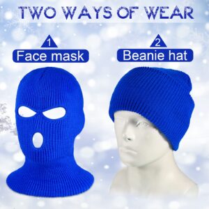 Geyoga 6 Pieces 3 Hole Balaclava Ski Winter Knitted Full Face Cover for Outdoor Sports (Bright Colors)