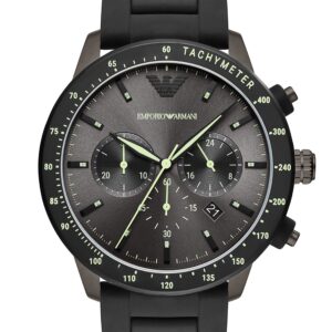 Emporio Armani Emporio Armani Chronograph Black Silicone Watch (Model: AR11410)