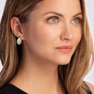 Ross-Simons Jade "Good Fortune" Drop Earrings in 18kt Gold Over Sterling