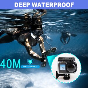 SRUIM Waterproof Housing Case for GoPro Hero11 10 9 Max Lens Mod, Underwater Diving Protective Shell 40M with Bracket Accessories