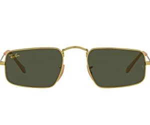 Ray-Ban RB3957 Julie Rectangular Sunglasses, Legend Gold/Green, 49 mm