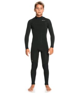 quiksilver boys 3/2 sessions back zip wetsuit - black | 14