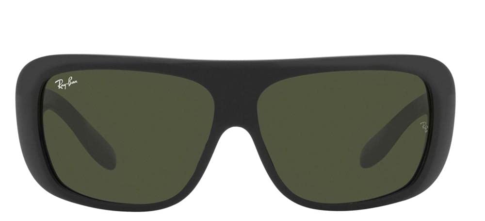 Ray-Ban RB2196 Blair Rectangular Sunglasses, Black/Green, 61 mm