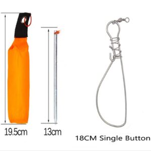 Joyeee Stainless Steel Fishing Stringer for Wading Boat Kayak, with Float Carabiner, 10 PCS Fish Lock and Plastic Handle, 27 FT 300lb Silent Stringer Durable Fishing Gear, Clip Fish Holder, Red