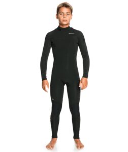 quiksilver boys 4/3 sessions back zip wetsuit - black | 12