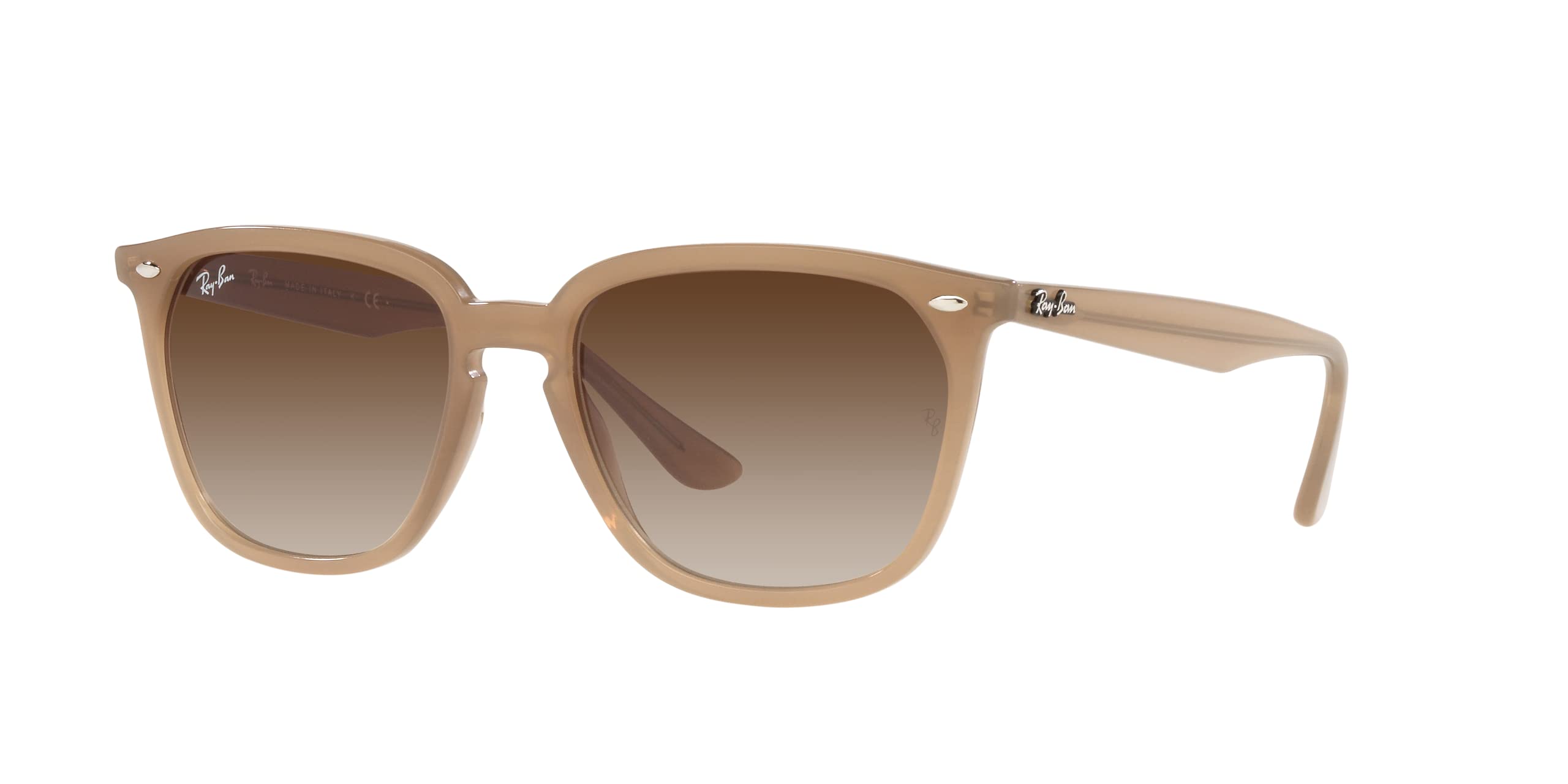 Ray-Ban RB4362 Square Sunglasses, Turtledove/Brown Gradient, 55 mm