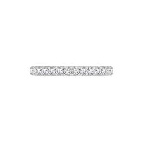 DIAMONBLISS Stackable Thin Eternity Ring for Women | Platinum Plated 925 Sterling Silver Infinity Band | 2mm Round Cut Cubic Zirconia CZ Simulated Diamond, Size 6