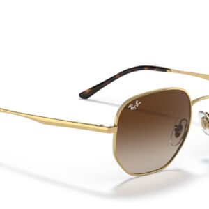 Ray-Ban RB3682 Square Sunglasses, Gold/Gradient Brown, 51 mm