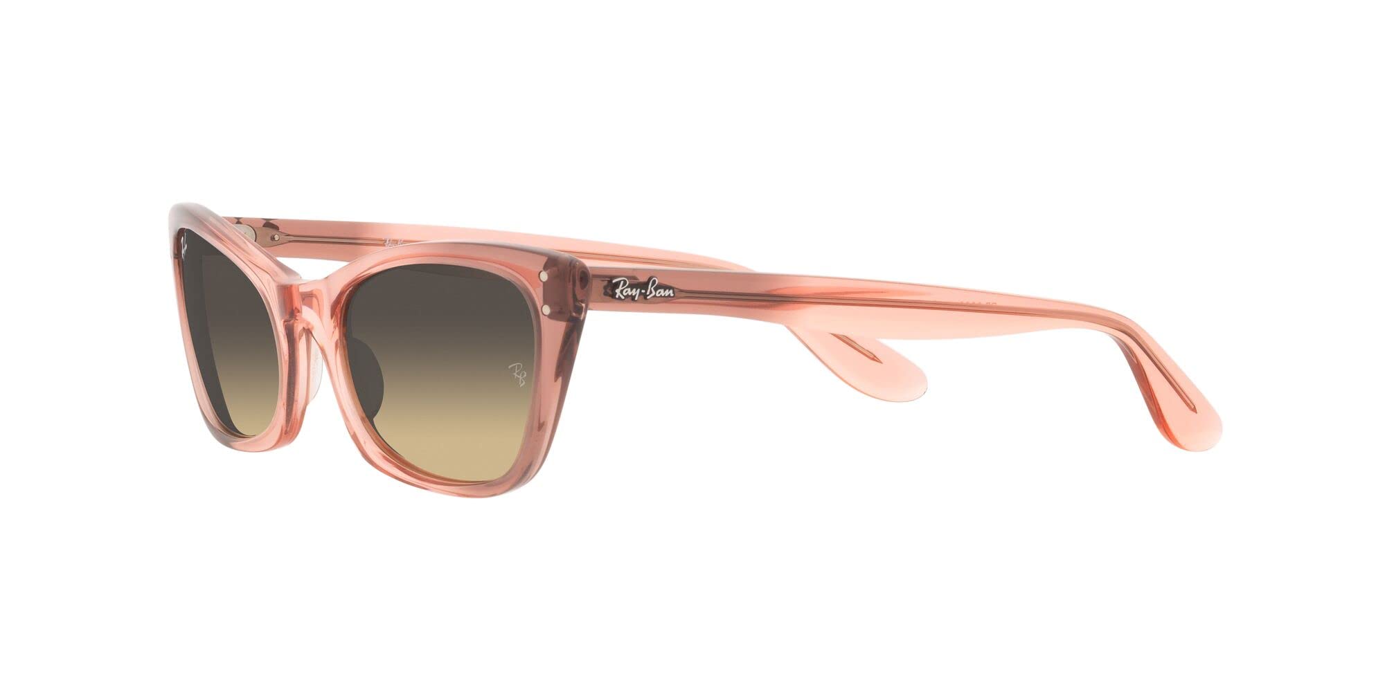 Ray-Ban Women's RB2299 Lady Burbank Cat Eye Sunglasses, Transparent Pink/Brown Vintage, 52 mm