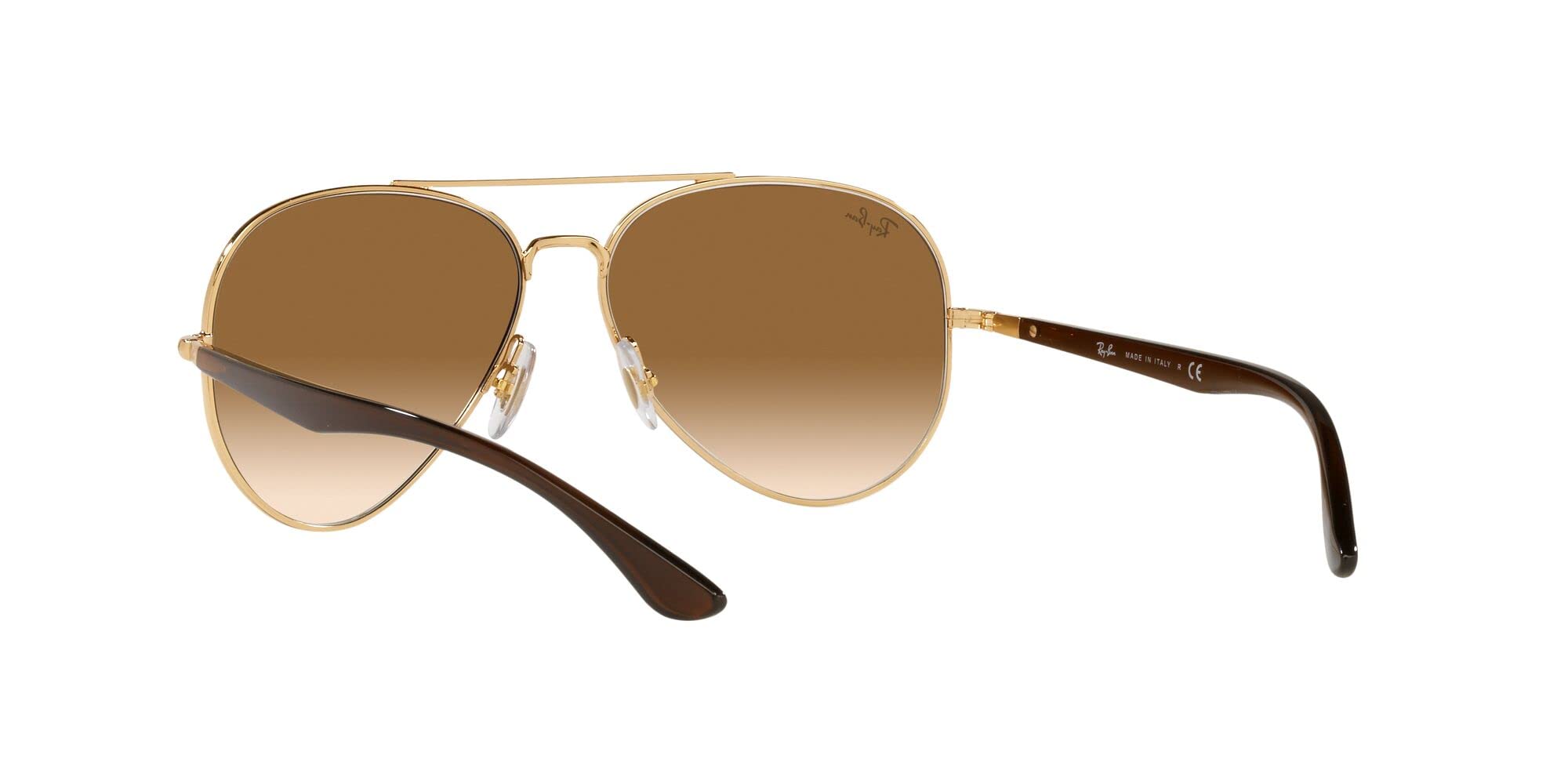 Ray-Ban RB3675 Aviator Sunglasses, Gold/Clear Gradient Brown, 58 mm