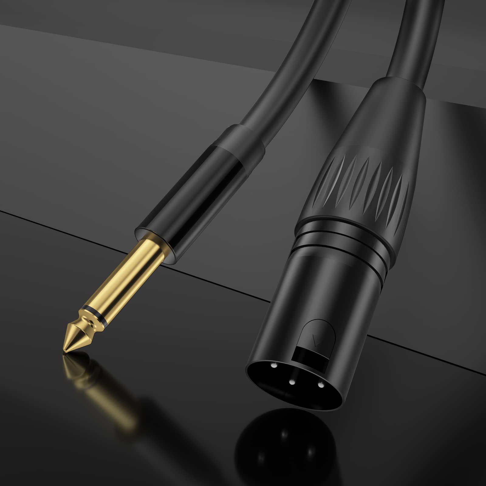 Yinker XLR Male to 1/4 Microphone Cable, 6.35mm TS to 3-PIN XLR Male Microphone Mic Mord Interconnect Cable - 5ft/1.5m 2pack