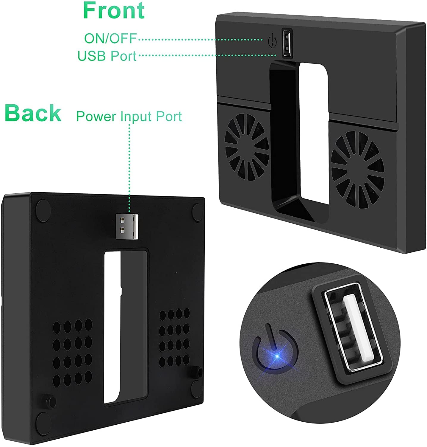 Linkstyle Cooling Fan for Xbox Series X, USB Powered Vertical Cooling Stand Cooling System with Dual Fans and 1 USB Port