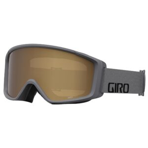 giro index 2.0 otg ski goggles - snowboard goggles for men, women & youth - grey wordmark strap with amber rose lens