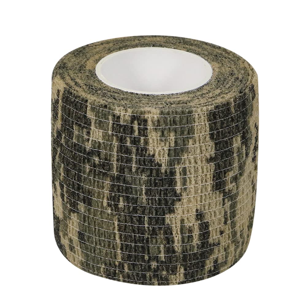 GooGou Self Adherent Bandages Camouflage Cohesive Tape Camo Elastic Sports Tape for Sports Hunting Gear and Finger Wrist Ankle 8PCS 2 in X 14.7 ft (Black Camouflage)