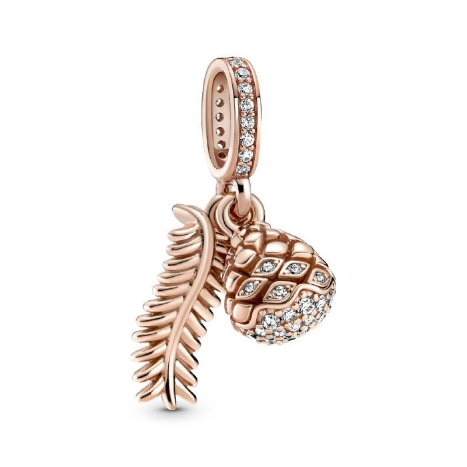 PANDORA Sparkling Pine Cone Dangle Charm, Pandora Rose - 789557C01