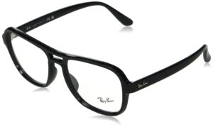 ray-ban rx4356v stateside square prescription eyewear frames, black/demo lens, 58 mm