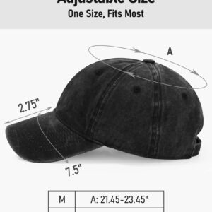 VODIORE Black Baseball Cap Low Profile Cap Dad Hat Blank Ball Caps Baseball Hat for Women Men Black