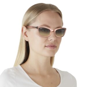 Ray-Ban Women's RB2299 Lady Burbank Cat Eye Sunglasses, Transparent Pink/Brown Vintage, 52 mm