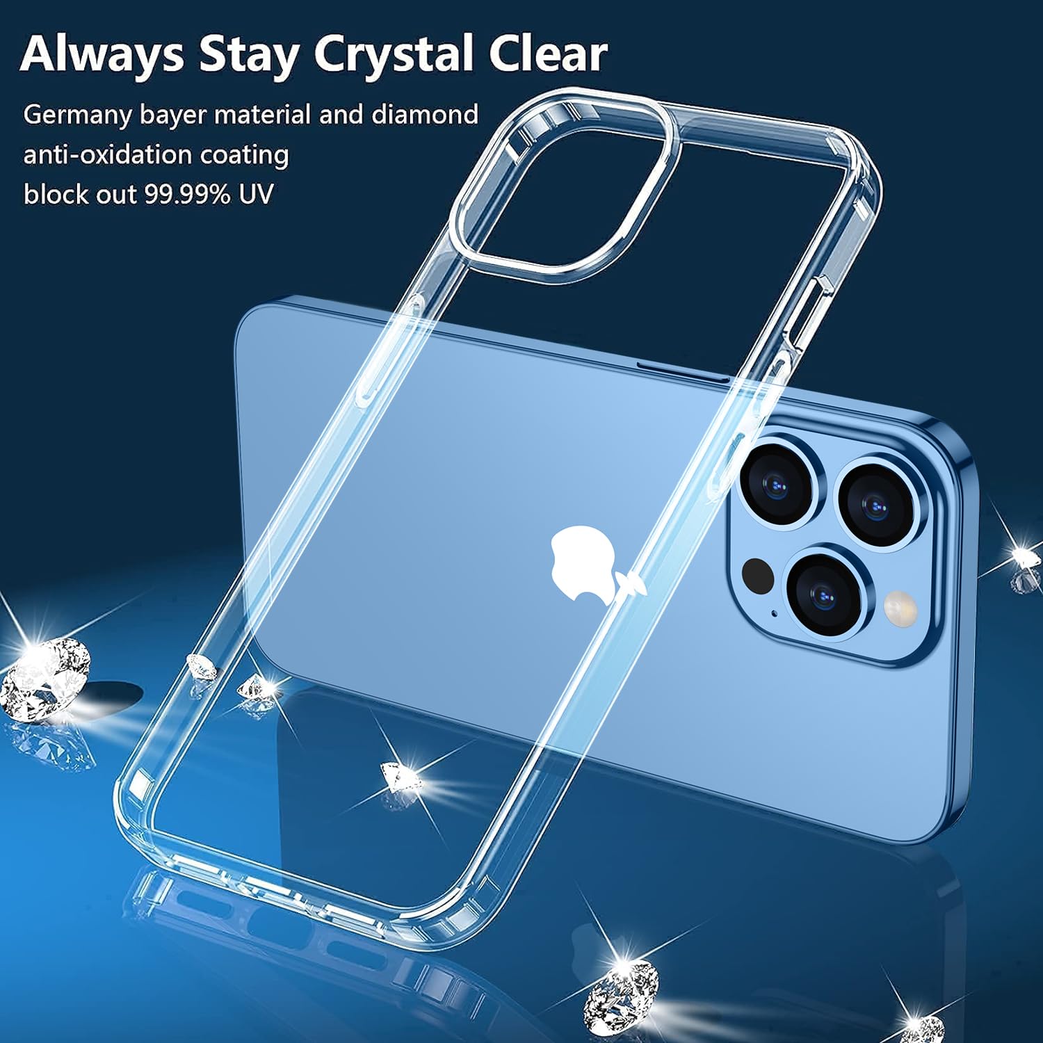 Red2Fire Compatible with iPhone 13 Pro Max Case Clear, Ultra Slim Thin Transparent Anti-Yellowing Anti-Scratch Shockproof Protective Crystal Clear Case for iPhone 13 Pro Max(6.7inch) 2021(Clear)