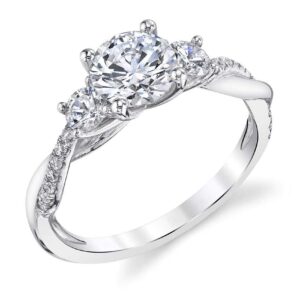 1.48 Carat (ctw) moissanite engagement rings for women - 14K white gold ring moissanite rings -6.5