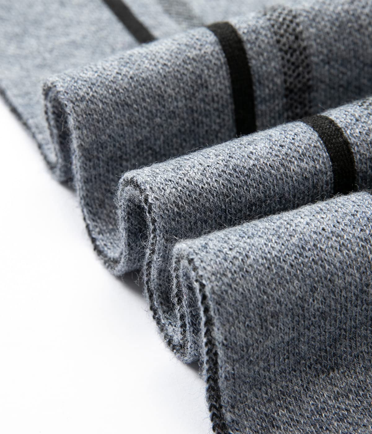 Villand Luxurious Mens Striped Merino Wool Scarf - Gift Box Wrapped Winter Soft Warm Thick Knitted Neckwear for Men (Cadet Gray)