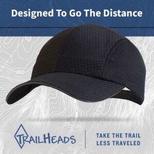 TrailHeads Performance Mens Running Hat - Lightweight, Quick Dry Workout Hats for Men - Athletic Sports Cap for Tennis, Gym - White/Black/Charcoal 3-Pack