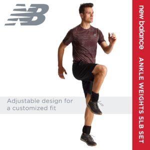 New Balance Ankle Weights For Women & Men - Adjustable Strength Training Weight Sets for Walking, Running, Pilates, Yoga, Aerobics, Cardio Exercises (Available in 3, 5lb & 8 Pound Sets), 5lb Set