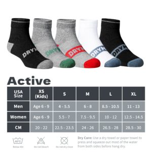 DRYMILE Active Waterproof Socks, Breathable Cushioned Running, Hiking, Winter Waterproof Socks for Men & Women - Ankle (Large, White/Blue)