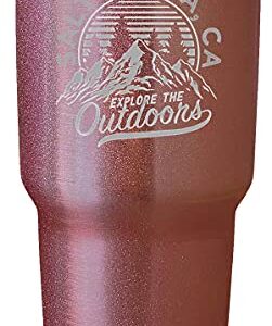 R and R Imports Salton Sea California Souvenir Laser Engraved 24 oz Insulated Stainless Steel Tumbler Rose Gold