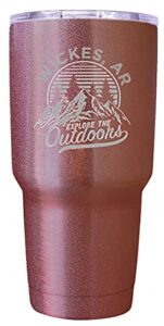 r and r imports wickes arkansas souvenir laser engraved 24 oz insulated stainless steel tumbler rose gold