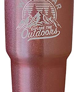 R and R Imports Wickes Arkansas Souvenir Laser Engraved 24 oz Insulated Stainless Steel Tumbler Rose Gold