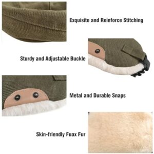 Peicees Aviator Hat and Goggles for Adult Costume Accessories Kids Pilot Cap Vintage Goggles Trapper Hat with Fur Ear Flaps