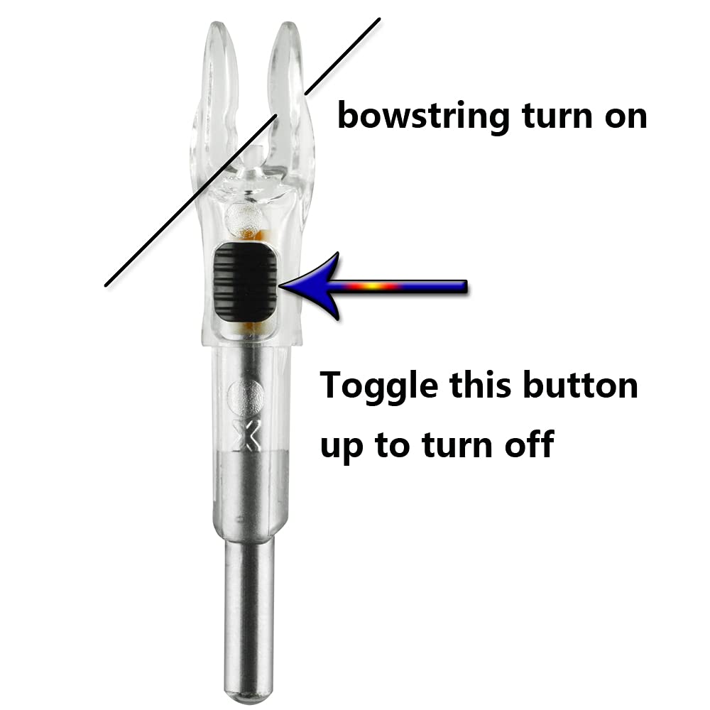 Ellen Archery X Lighted Nocks with Collars for Arrows with .204.233.244.246 Inside Diameter Bowstring Activated Linear Switch LED Nock Tail Illuminated Lighted Archery Nocks (Flash 3-Pack, 0.204)