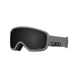 giro stomp kids ski goggles - snowboard goggles for youth, boys & girls - grey wordmark strap with ultra black lens