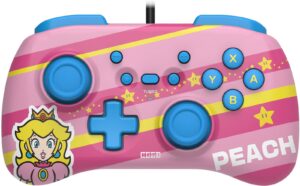 hori nintendo switch horipad mini (peach) wired controller pad - officially licensed by nintendo