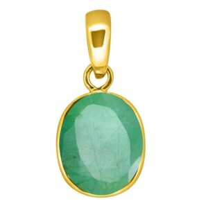 Natural Certified Emerald/Panna 4.00-11.00Ct Gemstone Astrology Pendant In Copper (Panchadahtu), Birthstone Pendants (5.00)