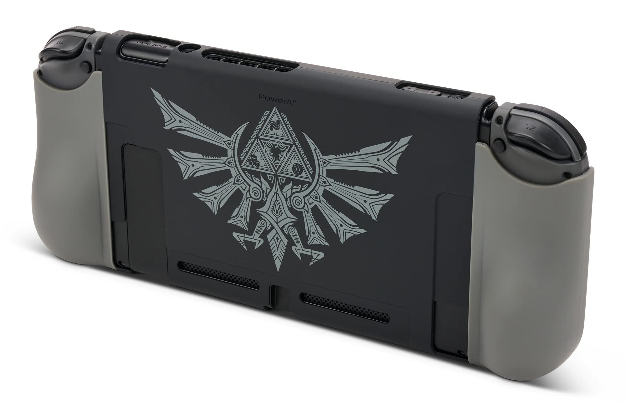 PowerA Console Shield for Nintendo Switch - Silver Hyrule Crest, Nintendo Switch, Protective Case, Gaming Case, Grip, Console Case, Accessories Storage, Officially Licensed