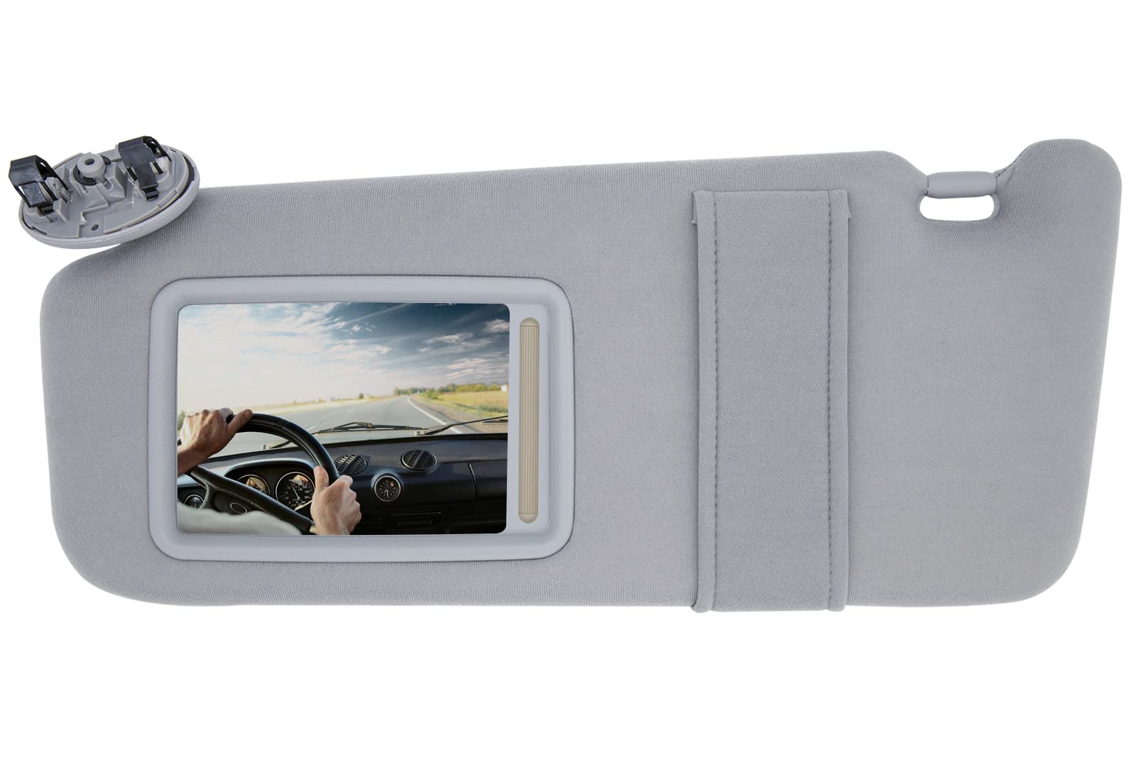 Left Driver Side Sun Visor Compatible with 2007 2008 2009 2010 2011 Toyo-ta Camry and Camry Hybrid Without Sunroof Replaces Model 74320-06780-B0(Gray)