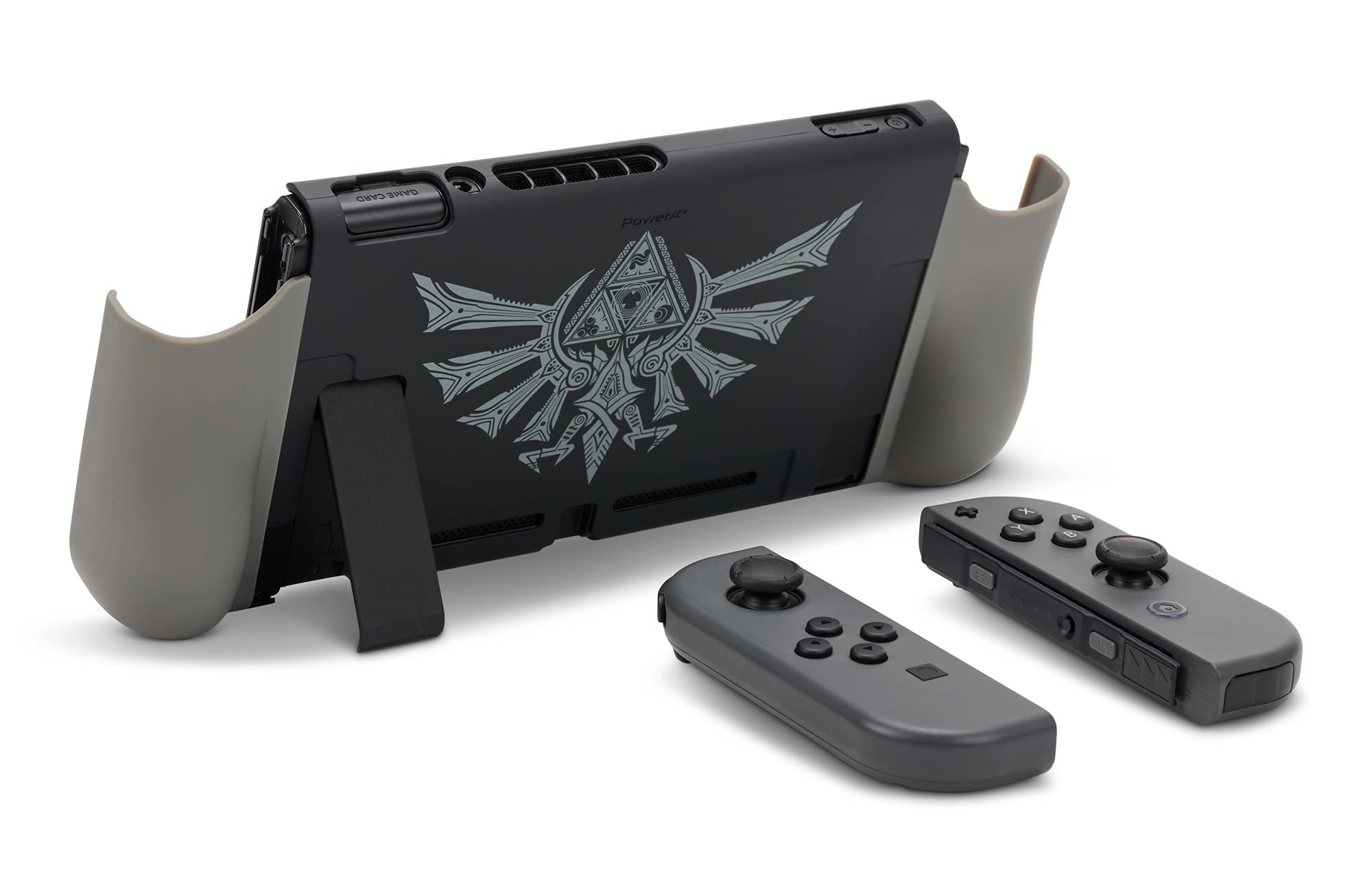 PowerA Console Shield for Nintendo Switch - Silver Hyrule Crest, Nintendo Switch, Protective Case, Gaming Case, Grip, Console Case, Accessories Storage, Officially Licensed