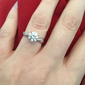 1.16 Carat (ctw) moissanite engagement rings for women - 18K ring moissanite rings-9