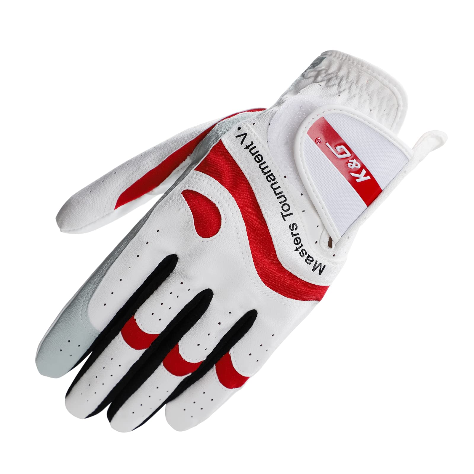 1PC Men's Golf Glove Left Hand Soft PU Leather Outdoor Sport Glove Breathable Golf Hand Wear All Weather Professional Golf Supplies Flexible White Men's Glove for Golfers